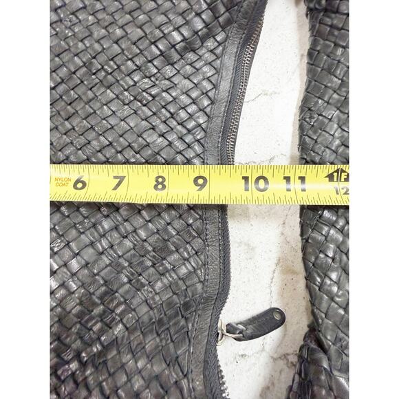 Unbranded TJmaxx Genuine Leather Woven Shoulder Bag Knotted Black - Picture 12 of 14